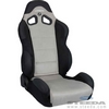 Black w/ Grey Microsuede Wide Racing Seat - Pair